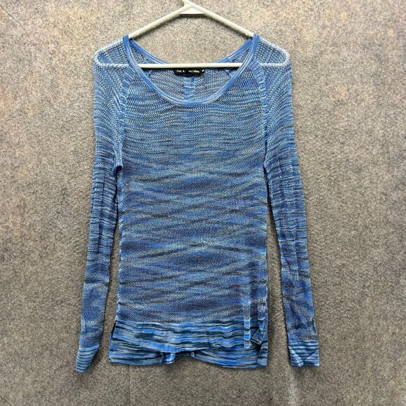 Rag & Bone Sweater Women XS Blue Open Knit Lightweight Top Pullover Breathable - Picture 1 of 11